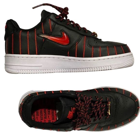 Nike Air Force 1 Jewel QS Chicago All-Star Pinstripes Black Red - Picture 1 of 9
